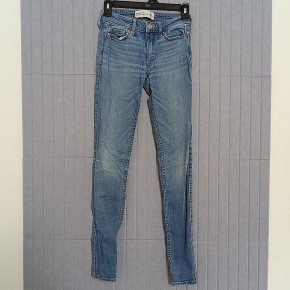 Abercrombie & Fitch Denim - Abercrombie & Fitch Super Skinny Jeans Womens 0R Blue Good Low Rise Stretch